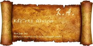 Kürti Alvina névjegykártya